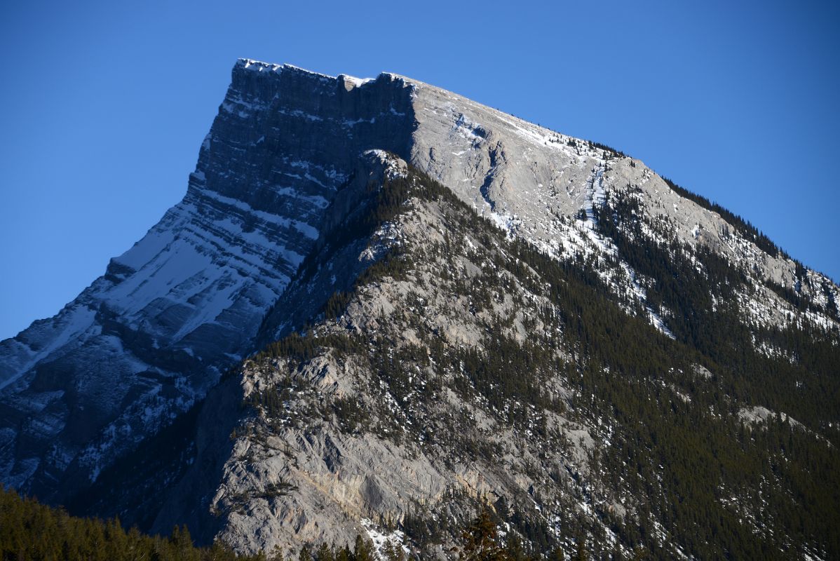 20B Mount Rundle Close Up Before Sunset From Banff In Winter